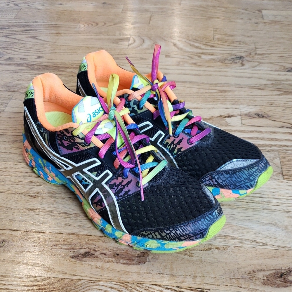 (9½) Asics Gel-Noosa Tri 8 Dynamic Duomax Running Shoes Colorful Lace Up